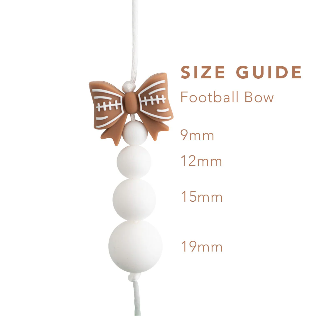 Football Bow Silicone Focal Beads - Image 2