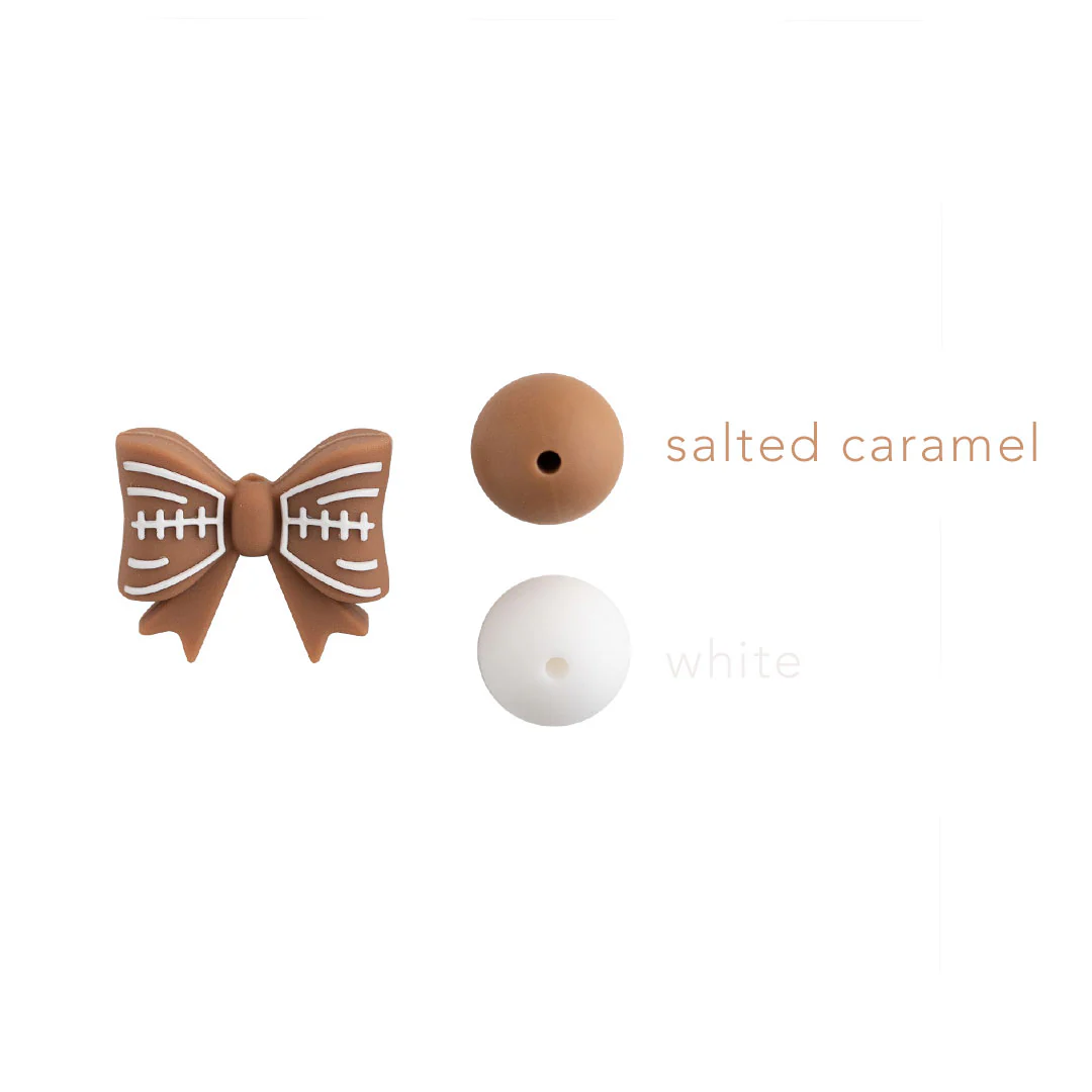 Football Bow Silicone Focal Beads - Image 3