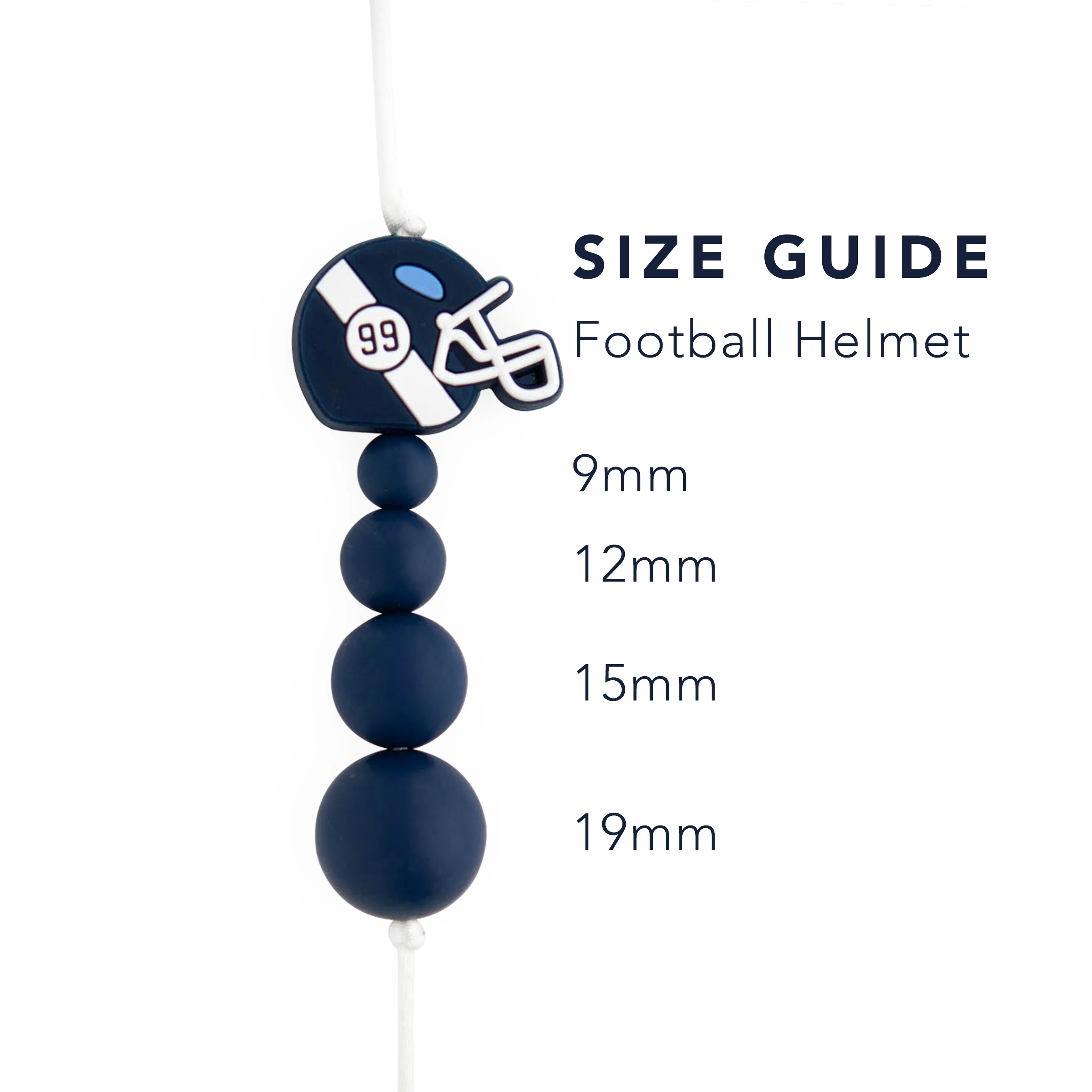 Football Helmet Silicone Focal Beads - Image 3
