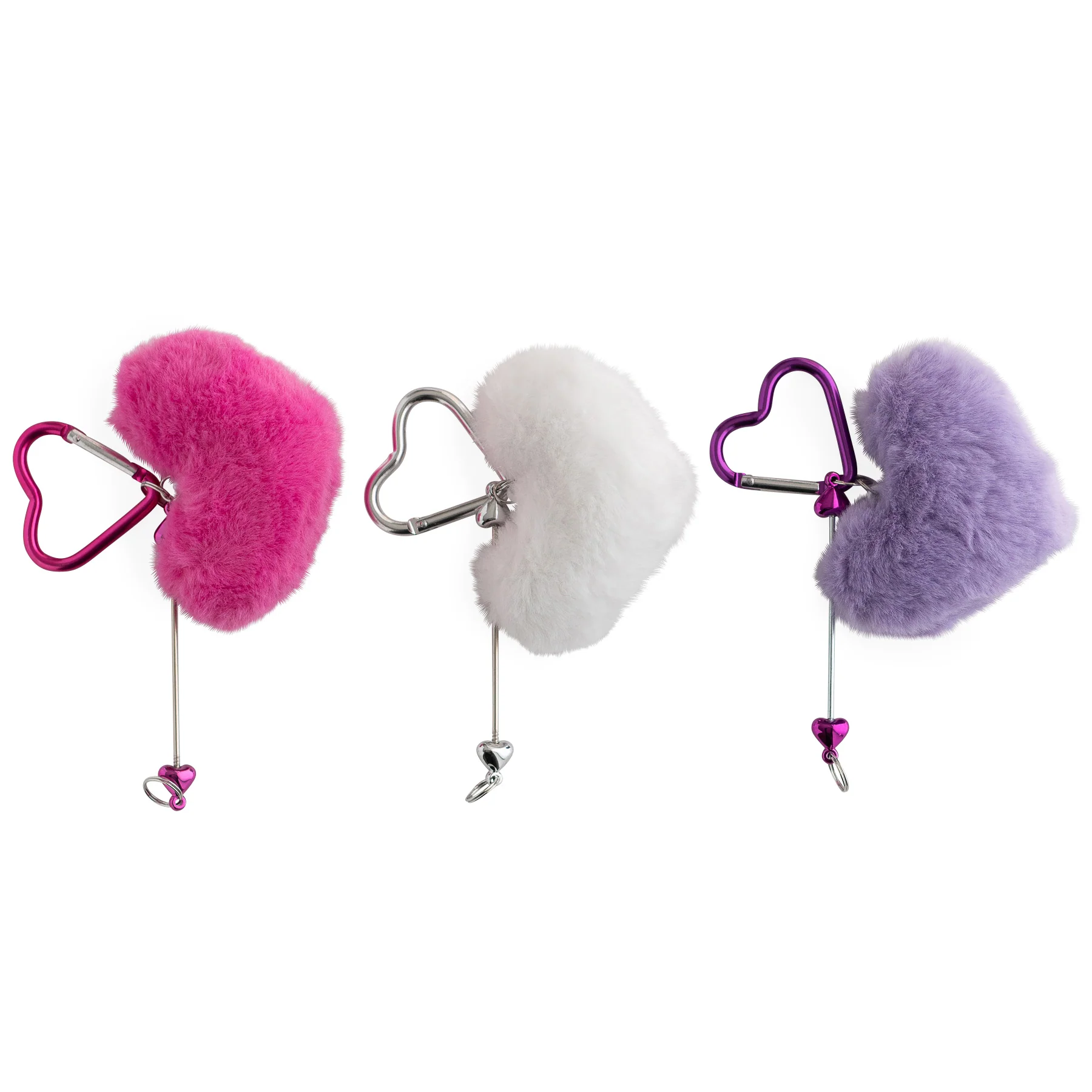 Fuzzy Heart Beadable Bar Keychains