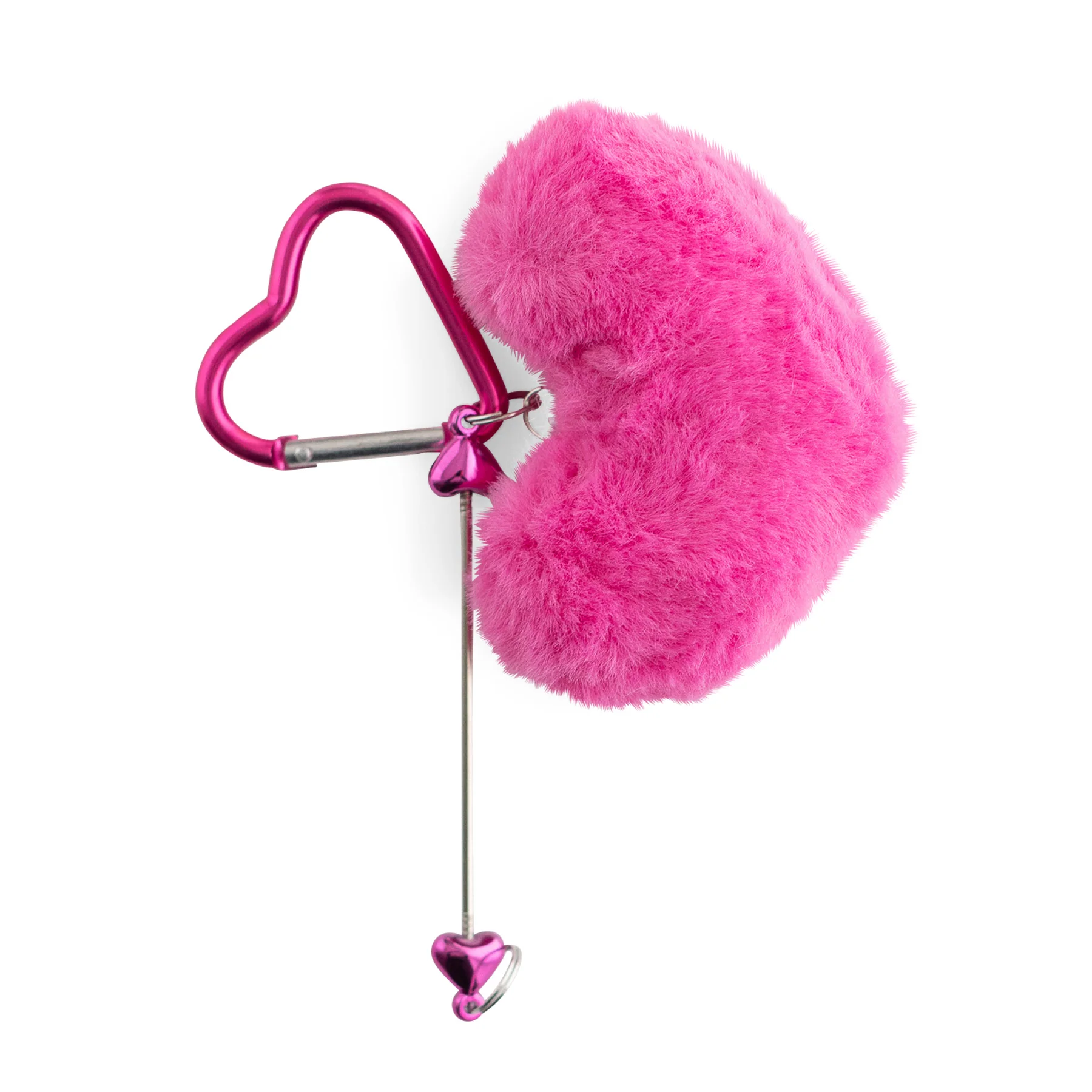 Fuzzy Heart Beadable Bar Keychains - Image 2