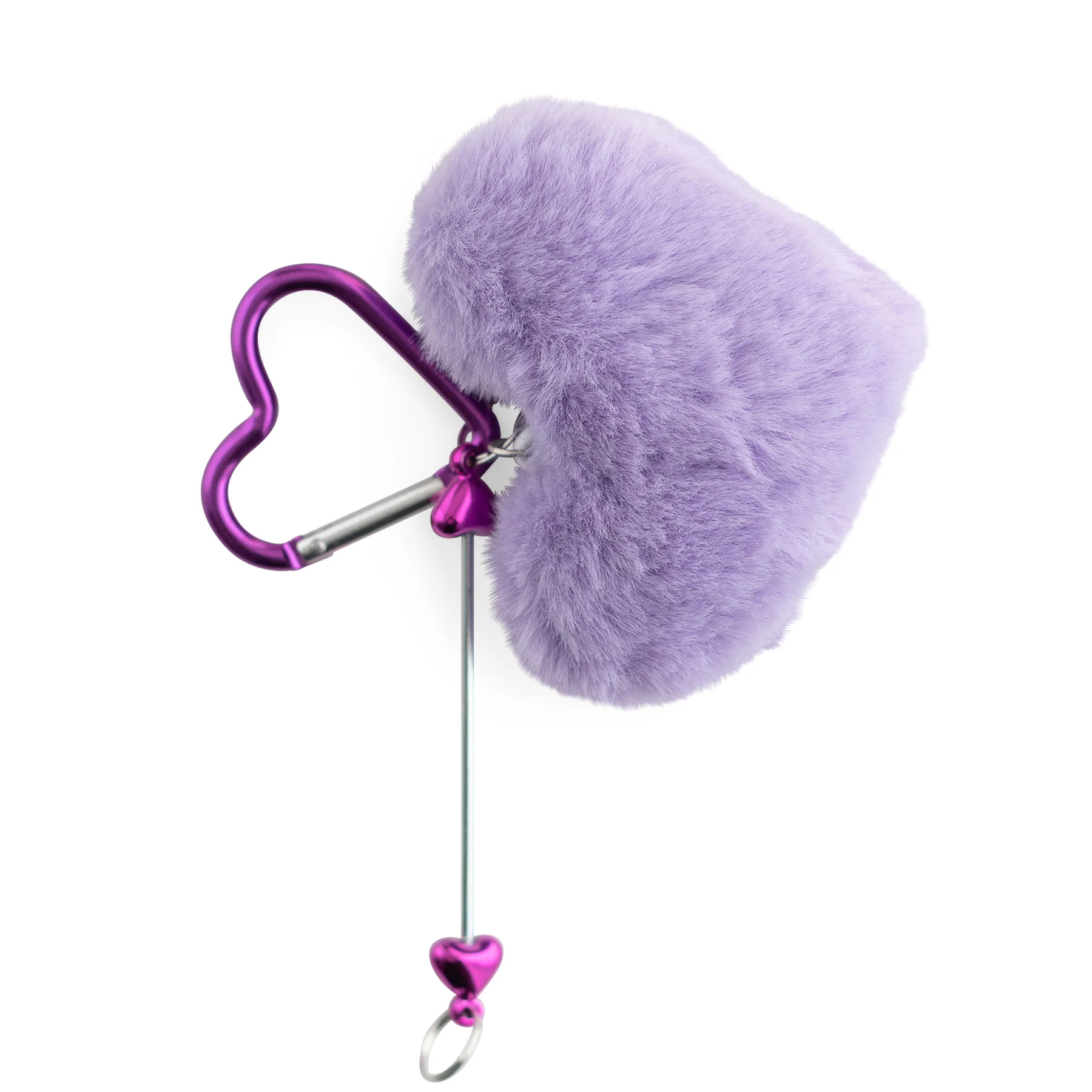 Fuzzy Heart Beadable Bar Keychains - Image 3