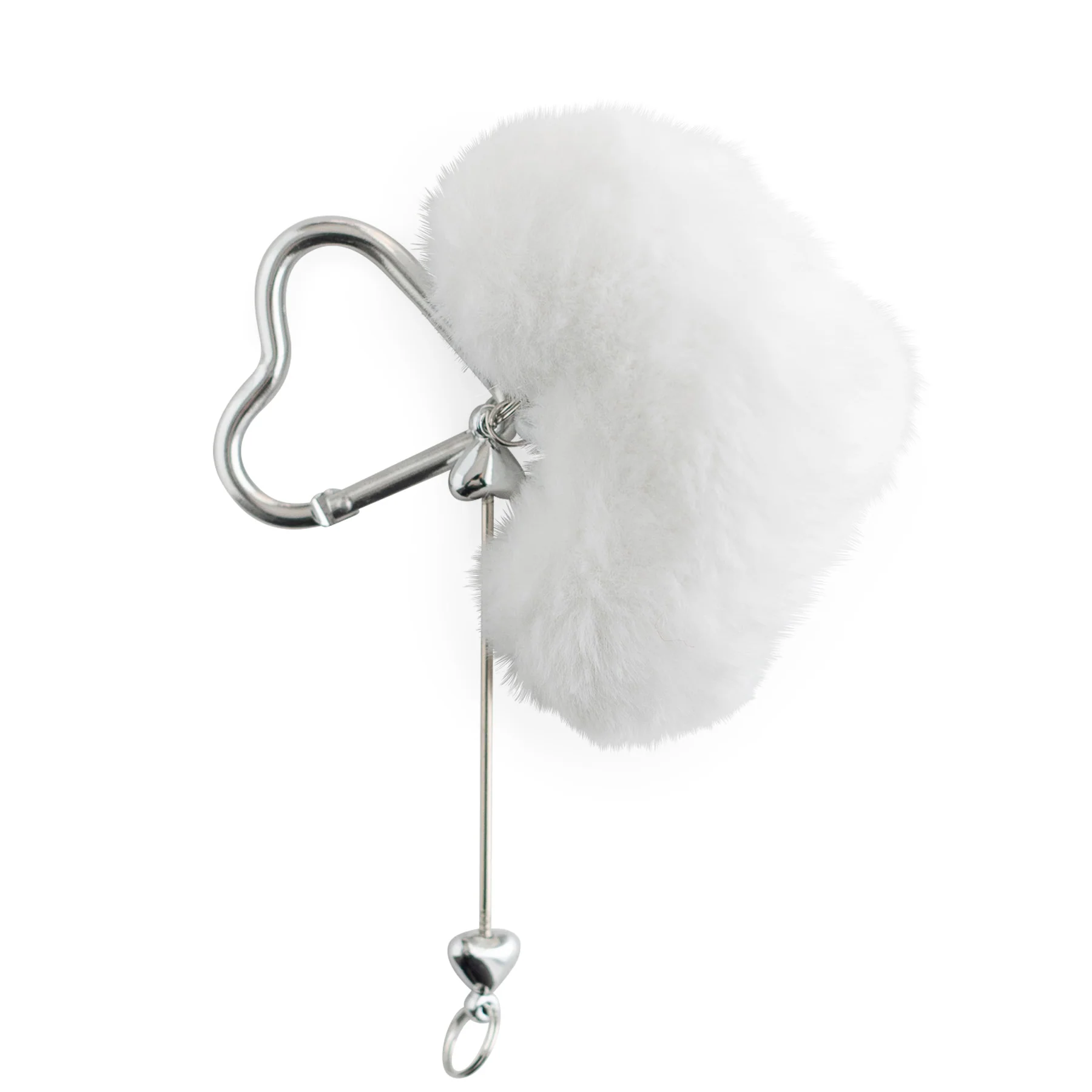 Fuzzy Heart Beadable Bar Keychains - Image 4