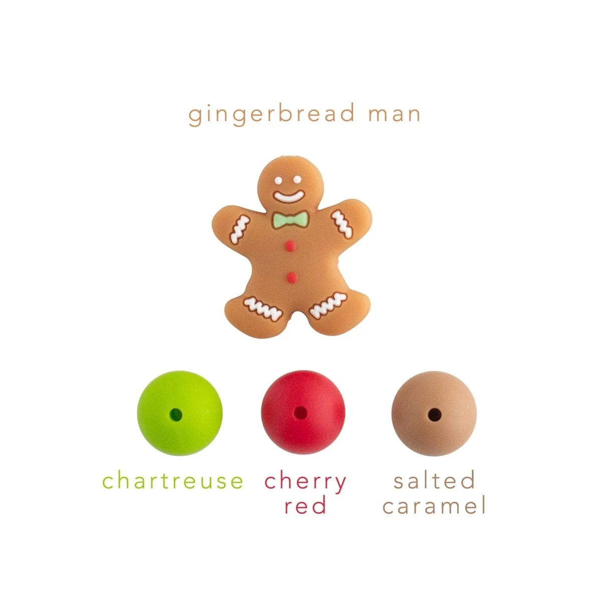 Gingerbread Man Silicone Focal Beads - Image 3
