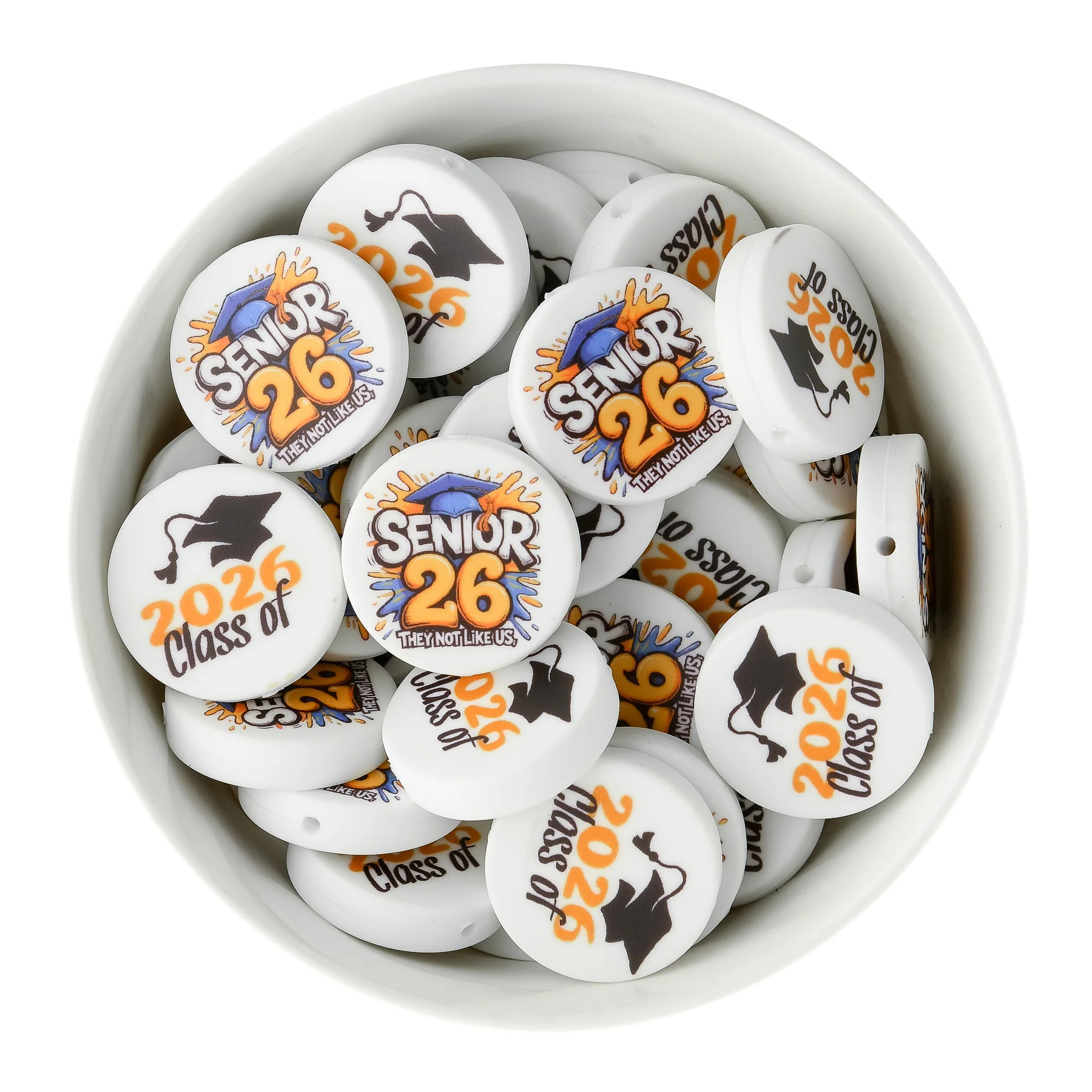 Grad 2026 Silicone Print Focal Beads