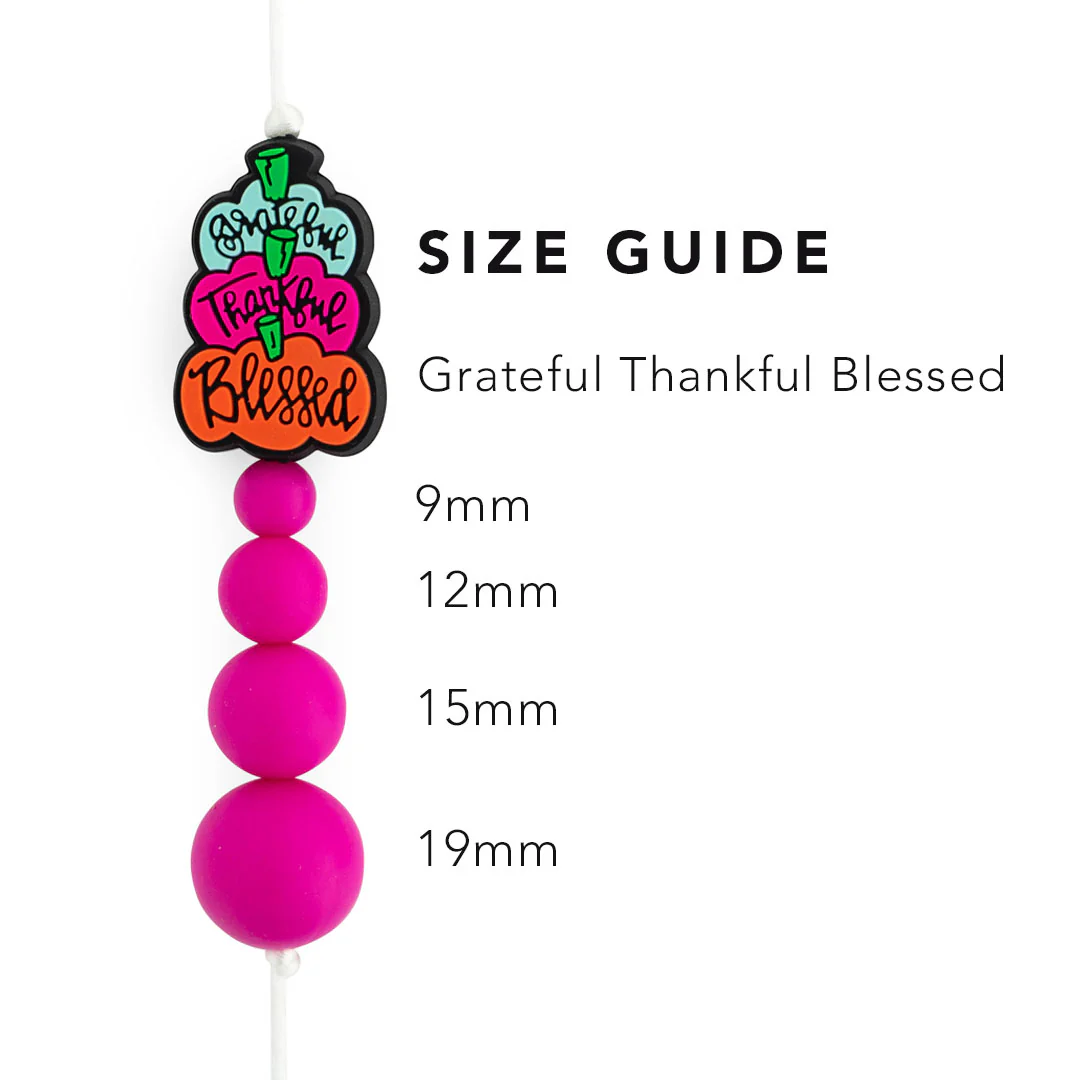 Grateful Thankful Blessed Silicone Focal Beads - Image 3