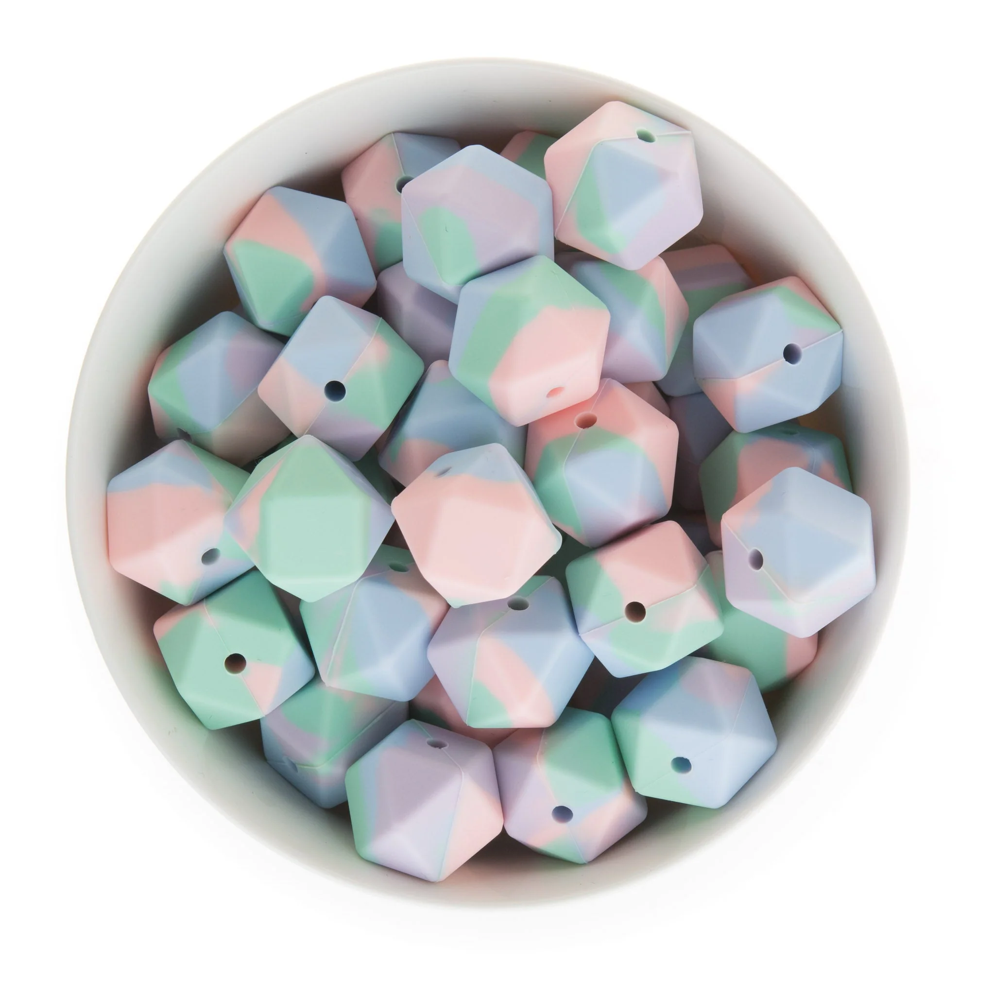 17mm Silicone Hexagon Beads - Image 33