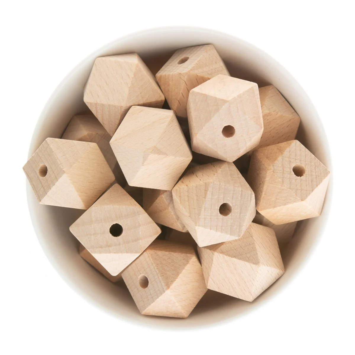 Beech Wood Hexagon Beads