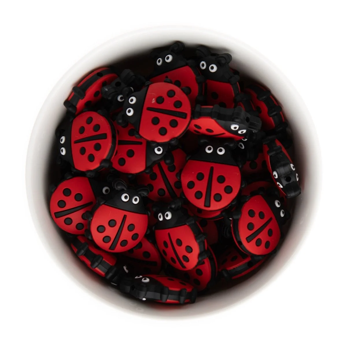 Ladybug Silicone Focal Beads