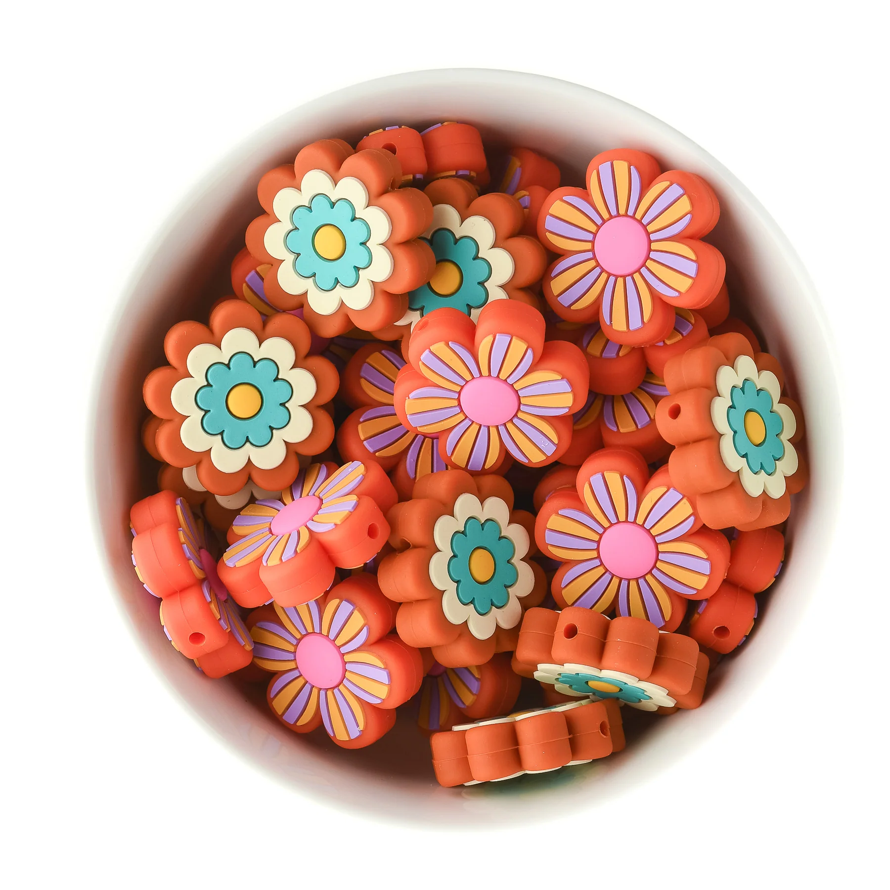 Large Flower Silicone Focal Beads