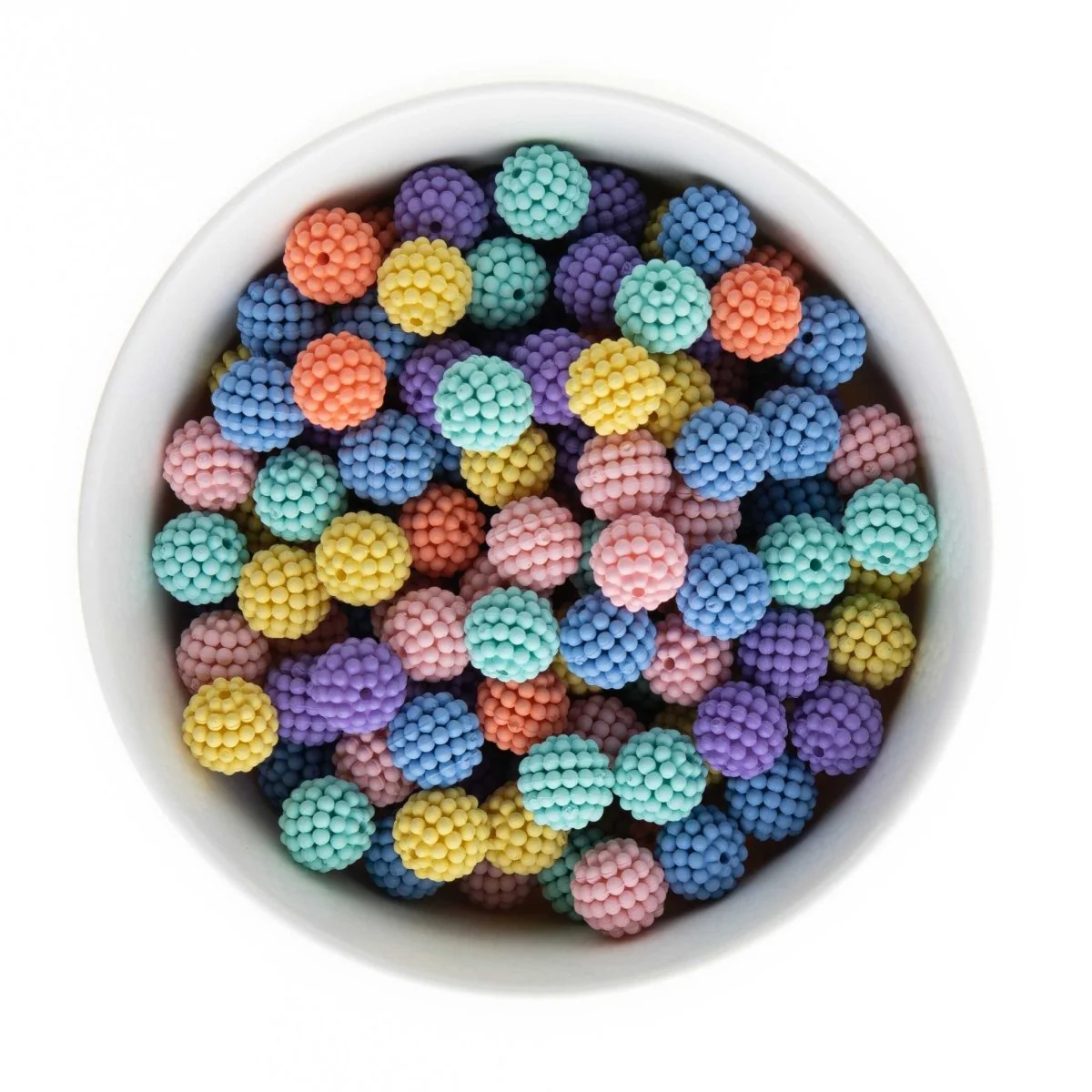 Matte Berry Rhinestone Acrylic Round Beads