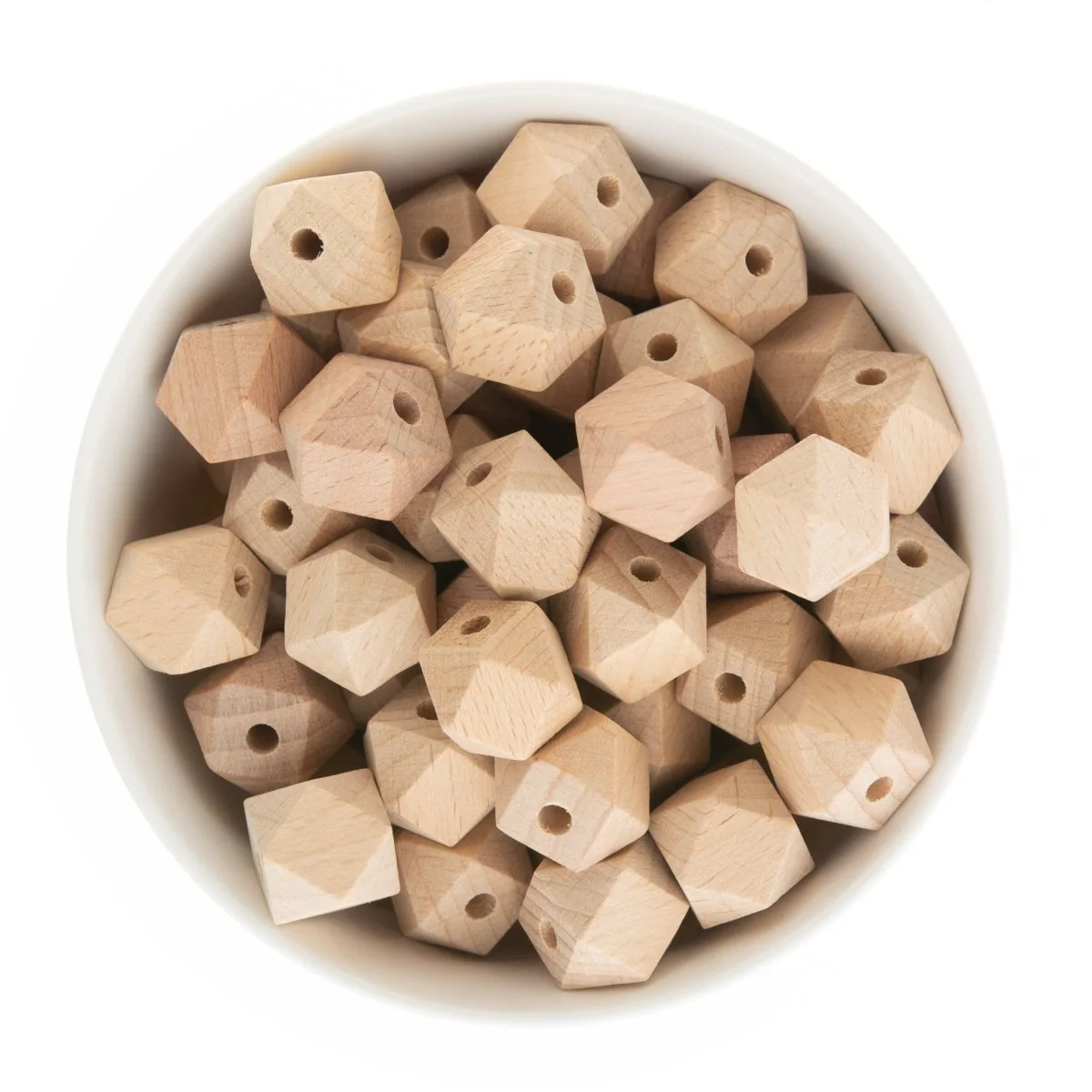 Hexagon Beech Wood Beads