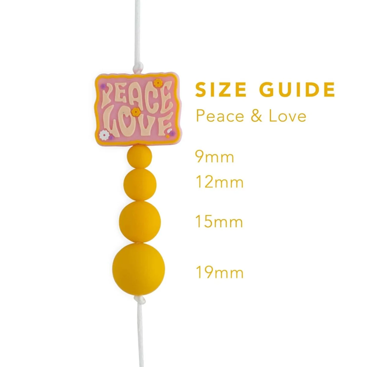 Peace & Love Silicone Focal Beads - Image 2