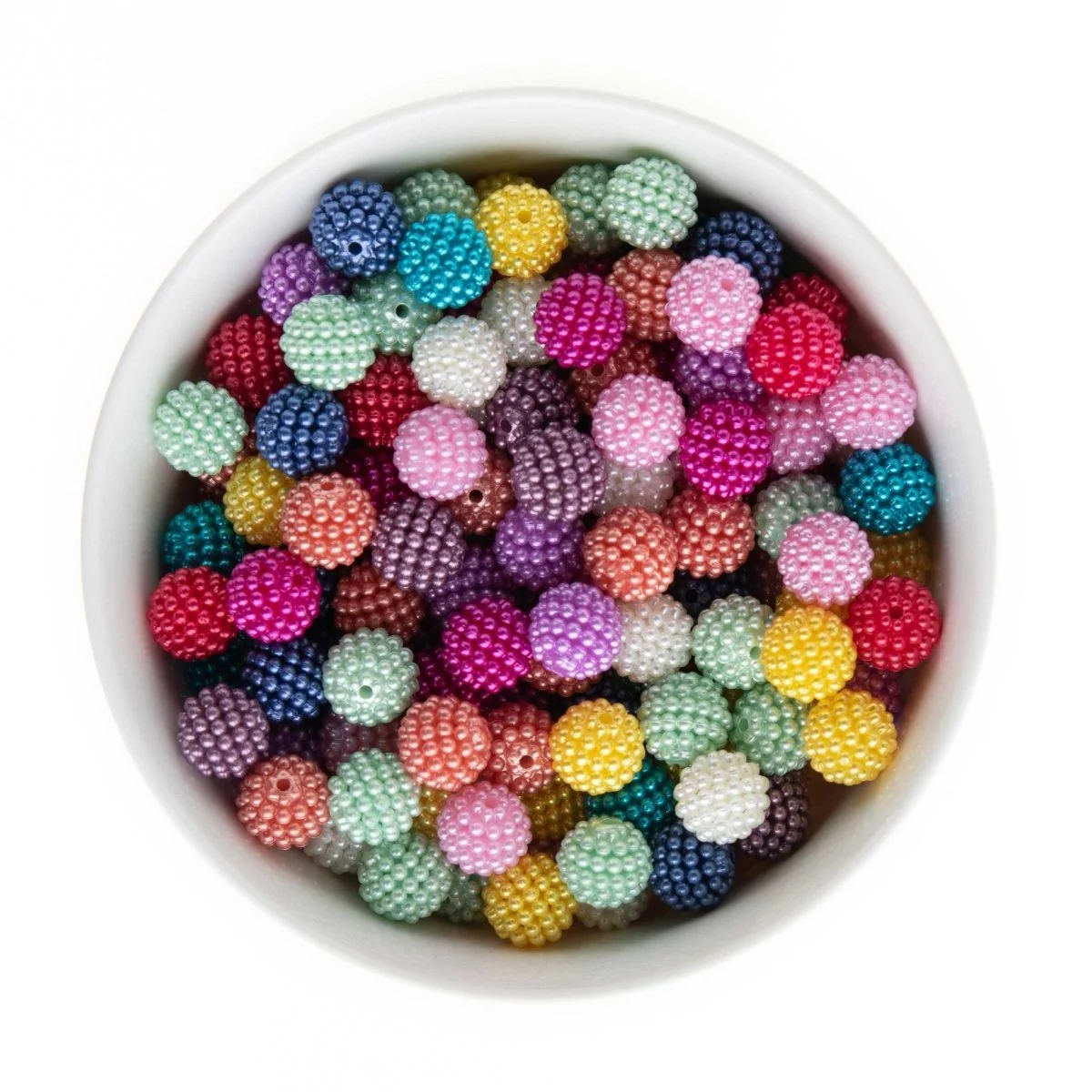 12mm Acrylic Pearl Berry Rhinestone Beads