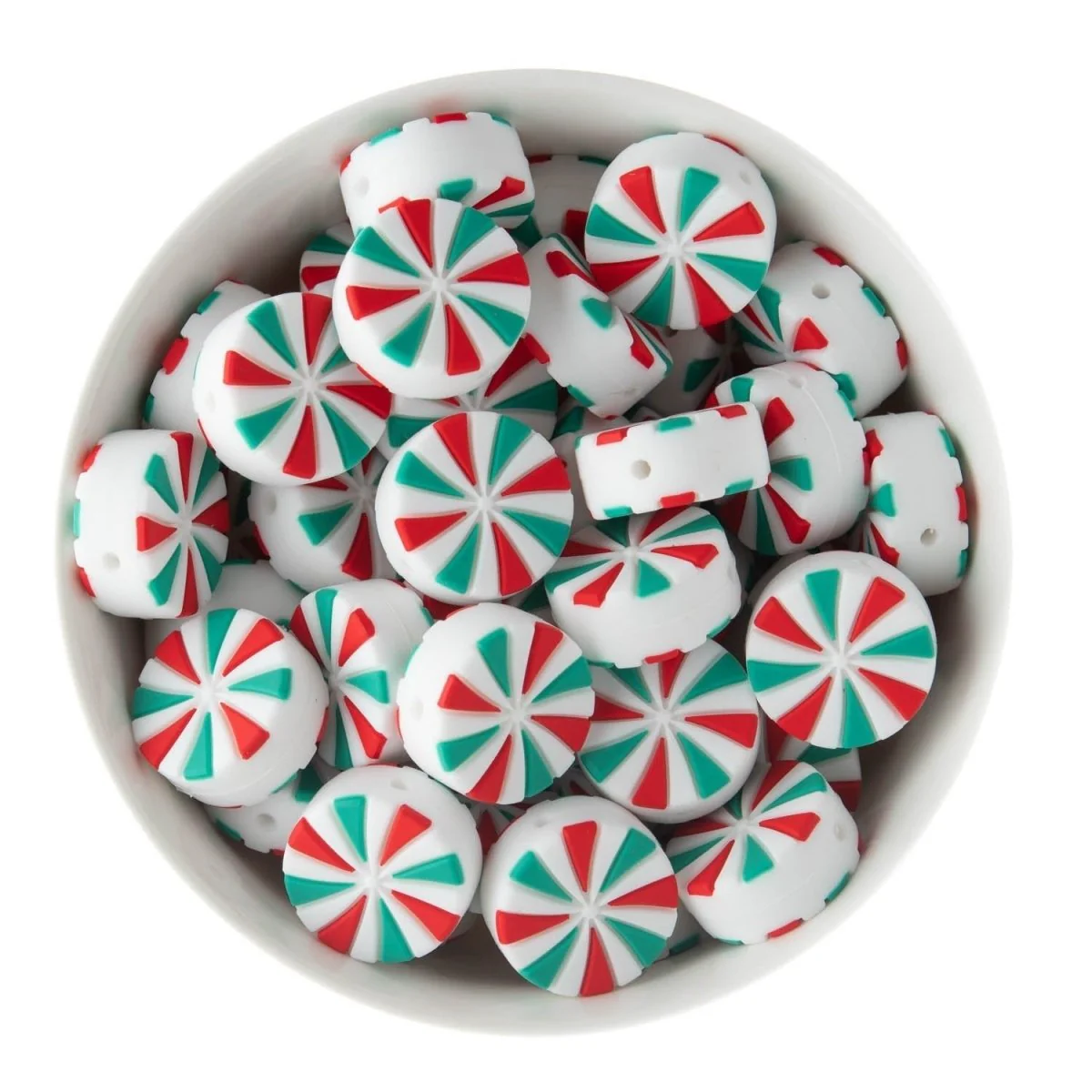 Peppermint Candy Silicone Focal Beads - Image 3