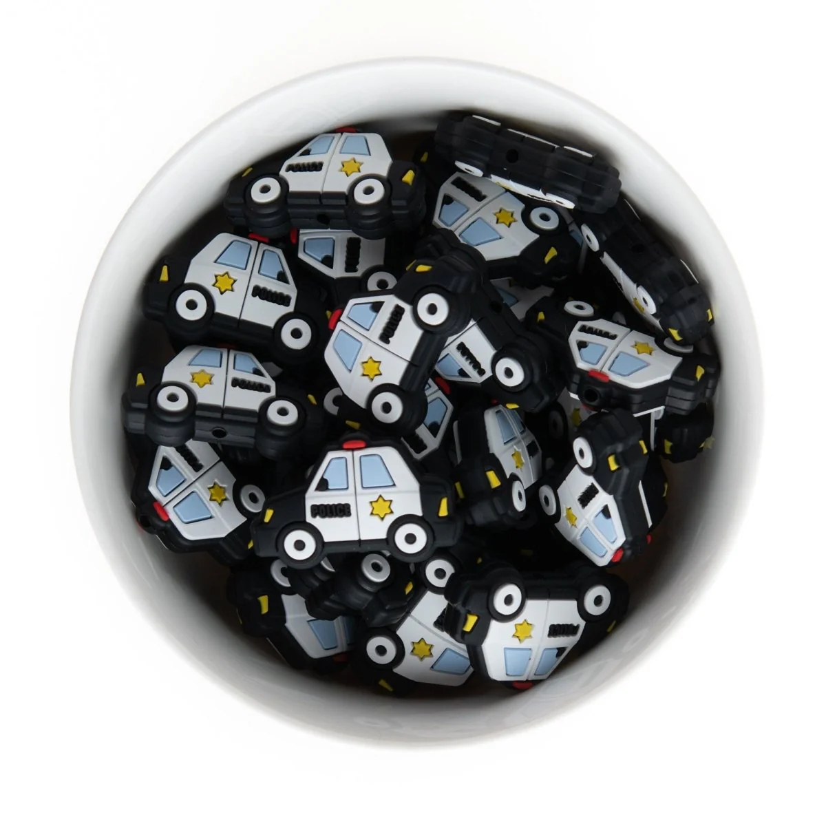 Police Car Silicone Focal Beads
