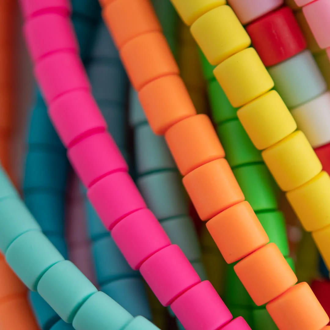 Polymer Clay Cylinder Heishi Bead Strands