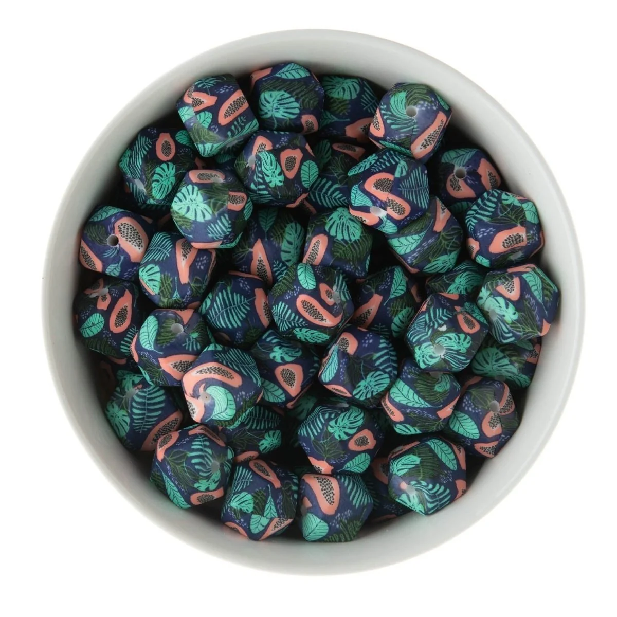 14mm Exclusive Hexagons Silicone Print Beads - Image 6
