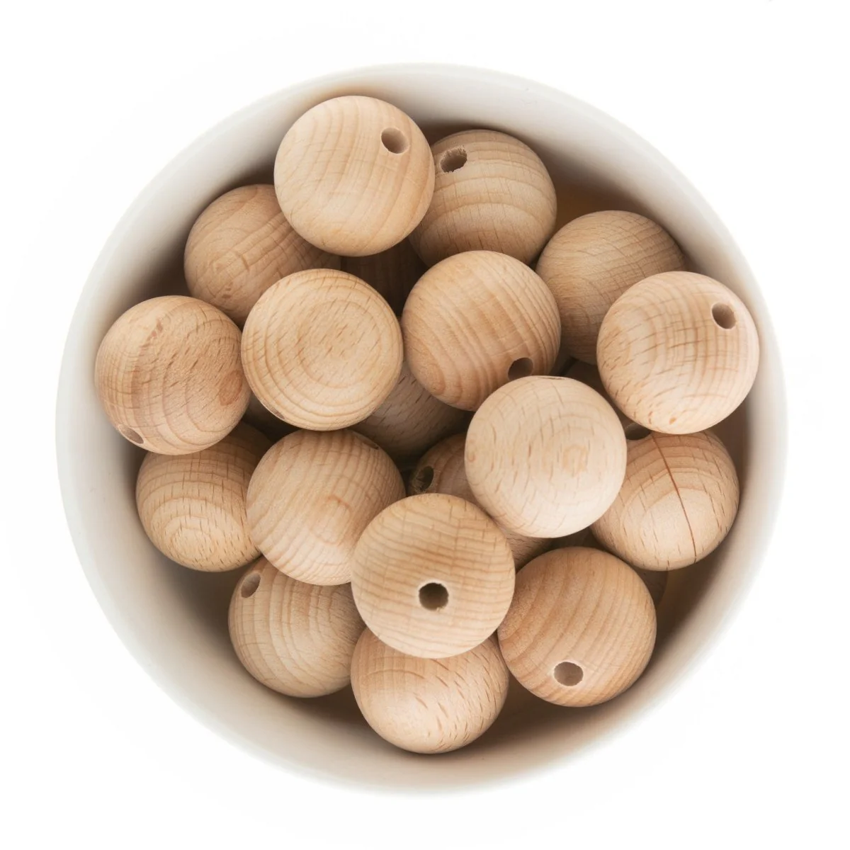 Beech Wood Round Beads - Image 2