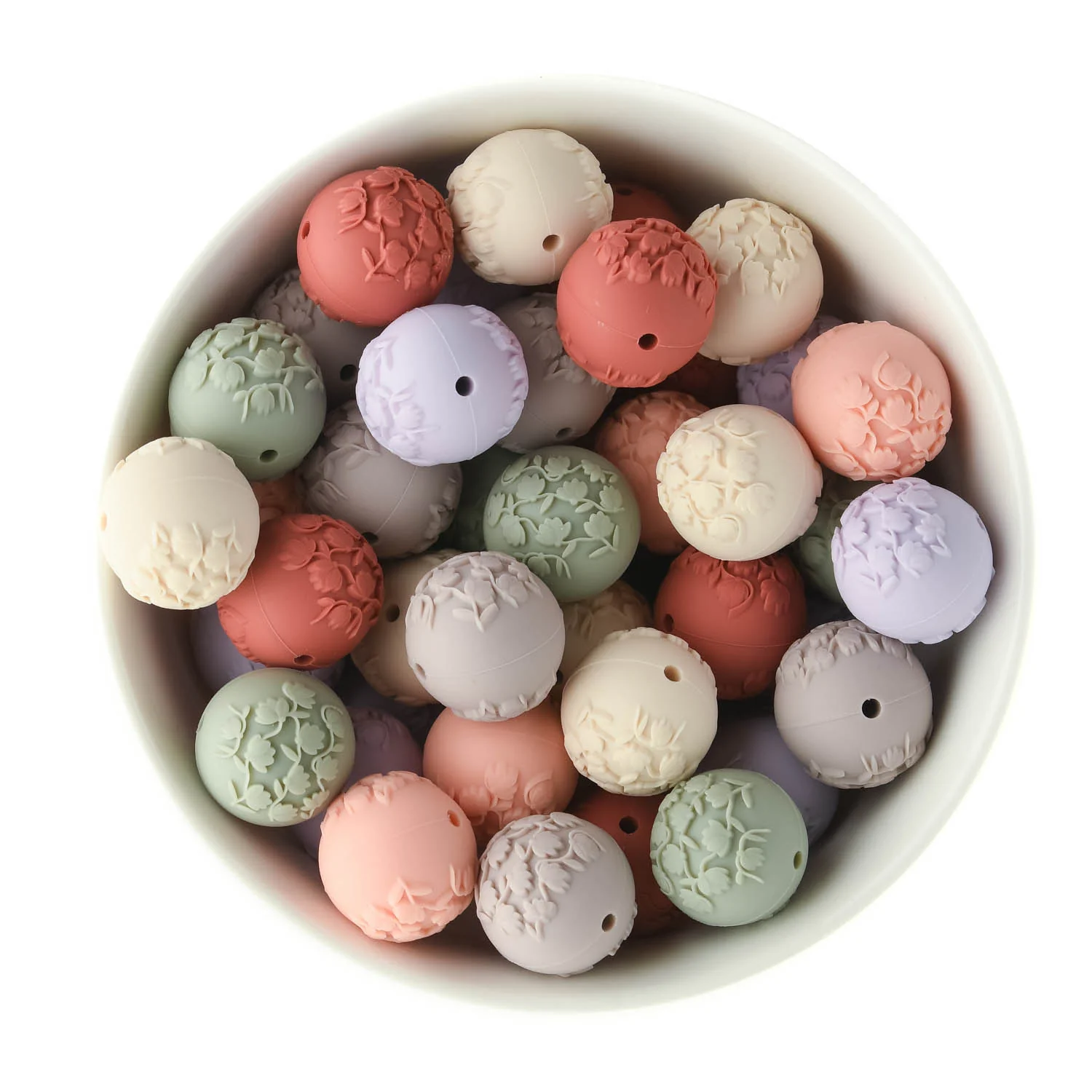 Embossed Silicone Round Beads - Image 23