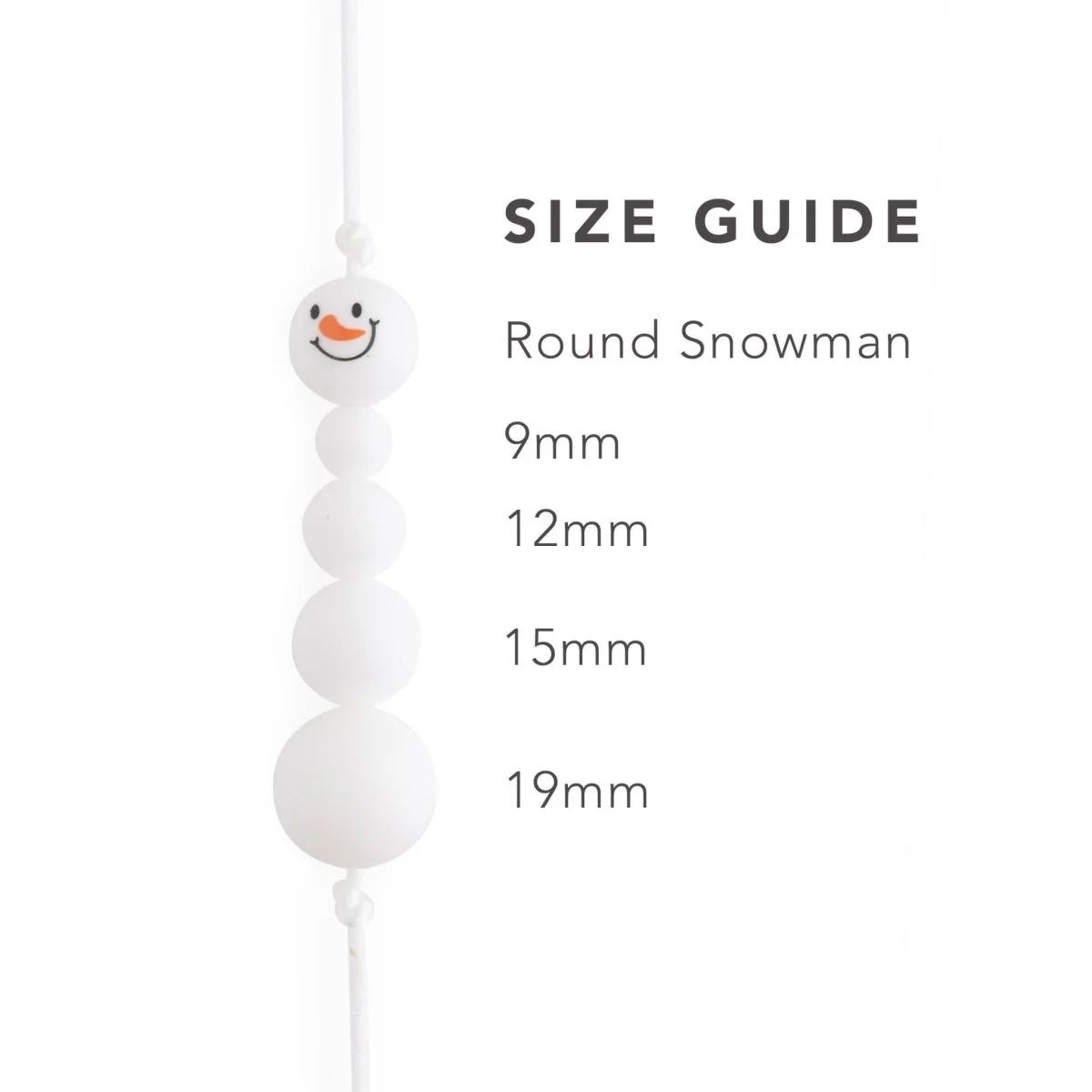 Round Snowman Silicone Focal Beads - Image 3