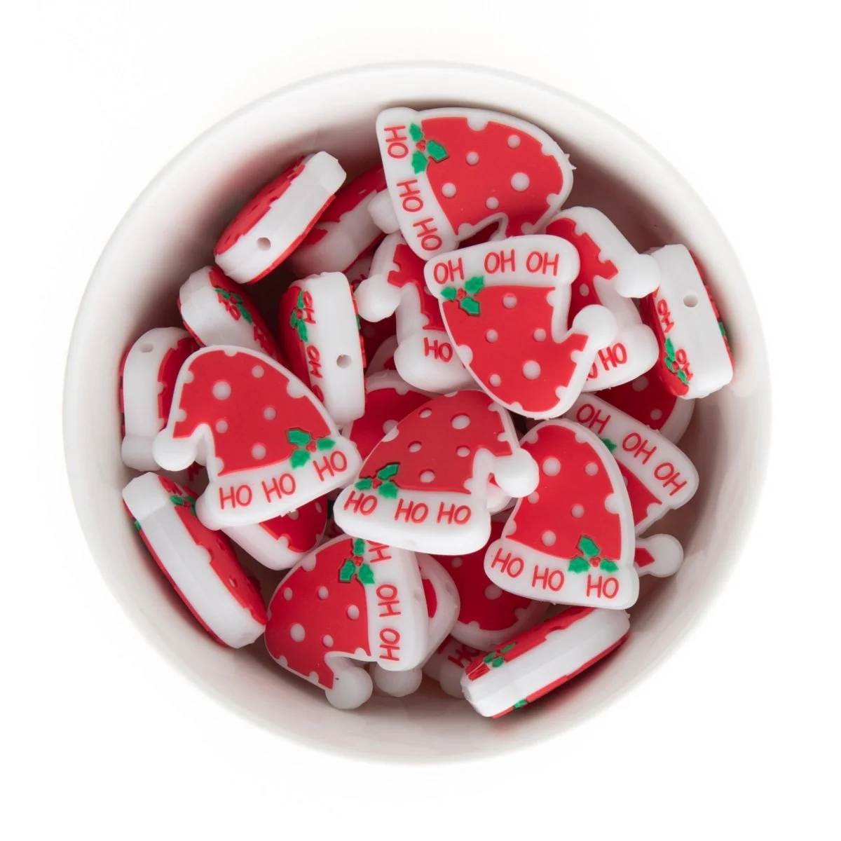 Santa's Hat Silicone Focal Beads