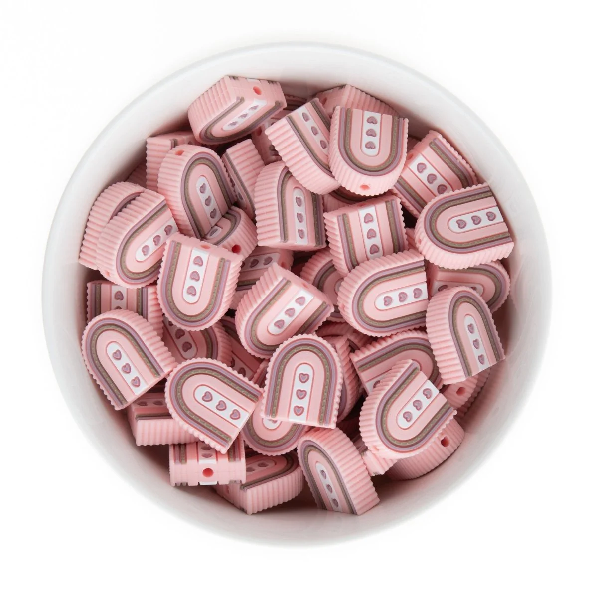 Scalloped Rainbow Silicone Focal Beads