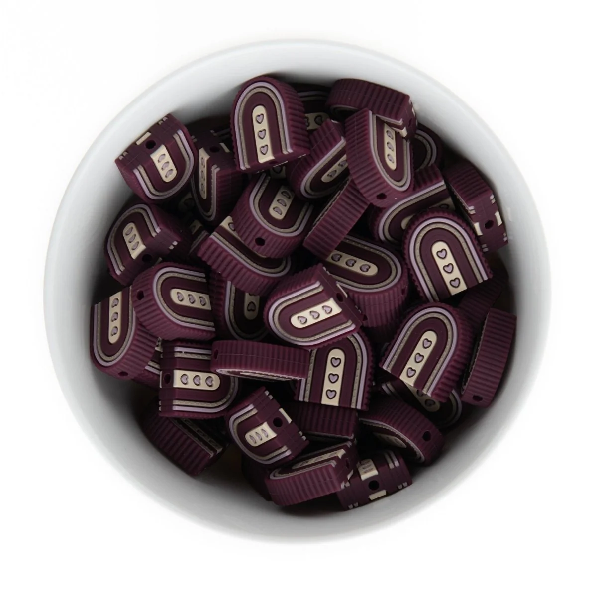 Scalloped Rainbow Silicone Focal Beads