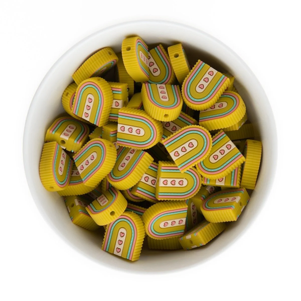 Scalloped Rainbow Silicone Focal Beads - Image 2
