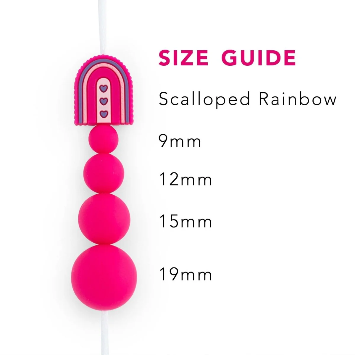 Scalloped Rainbow Silicone Focal Beads - Image 2