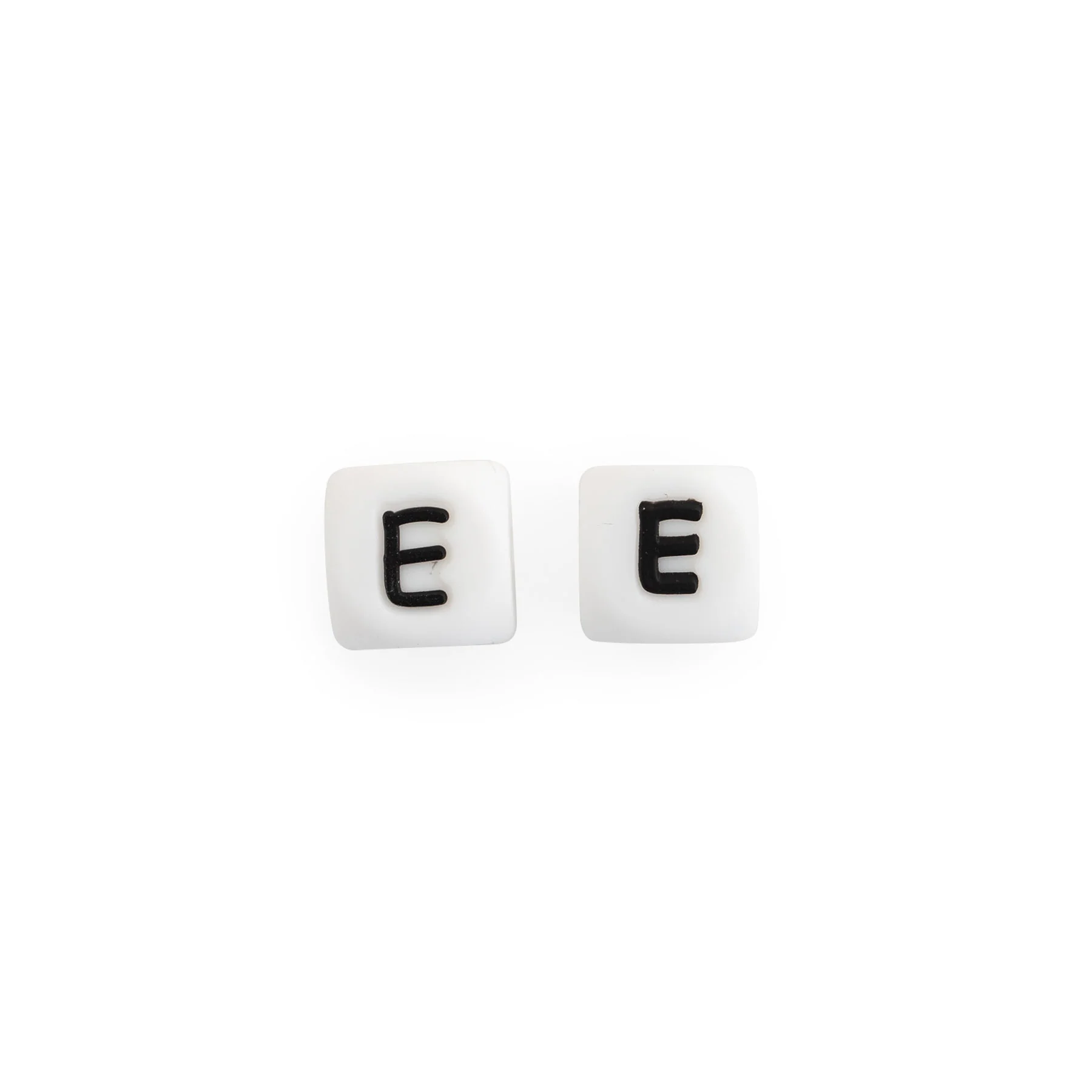 Square White Alphabet Silicone Beads - Incorrect Font - Image 2