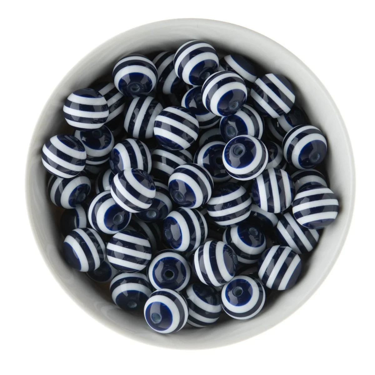 16mm Striped Acrylic Round Beads - Image 3