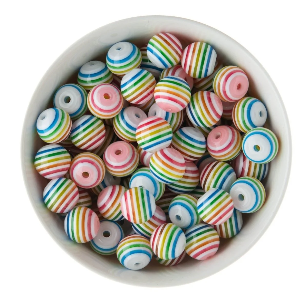 16mm Striped Acrylic Round Beads - Image 6