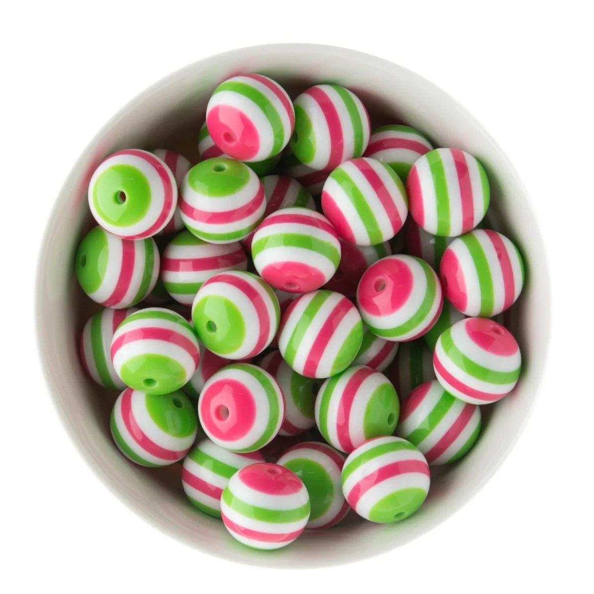 20mm Striped Acrylic Round Beads - Image 13
