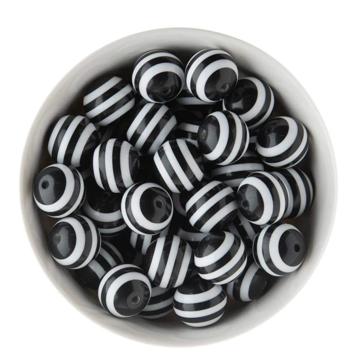 20mm Striped Acrylic Round Beads - Image 3