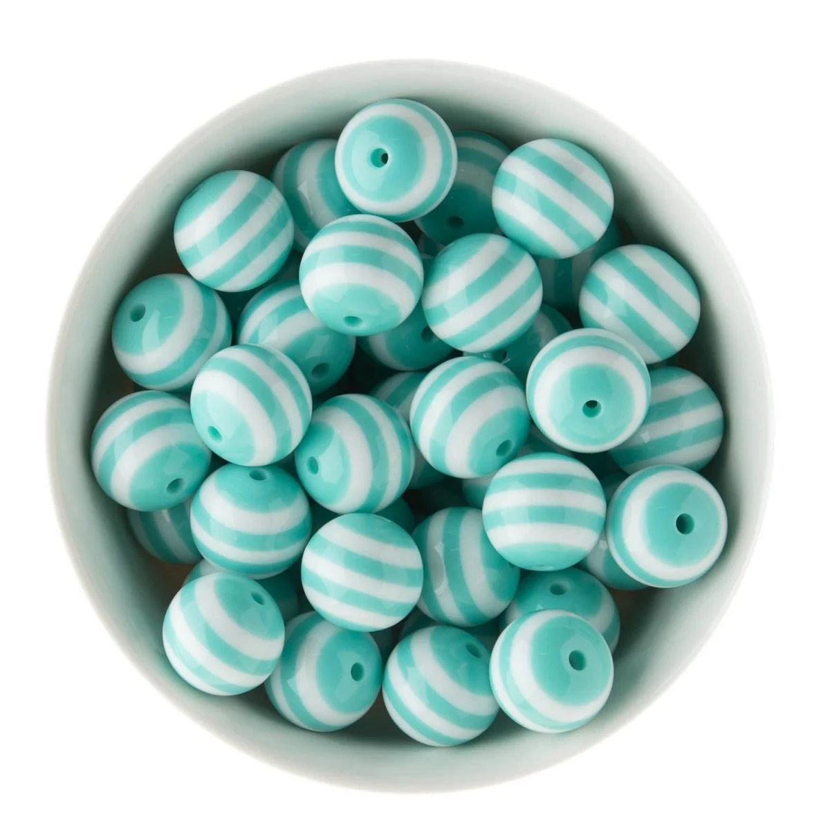 20mm Striped Acrylic Round Beads - Image 5