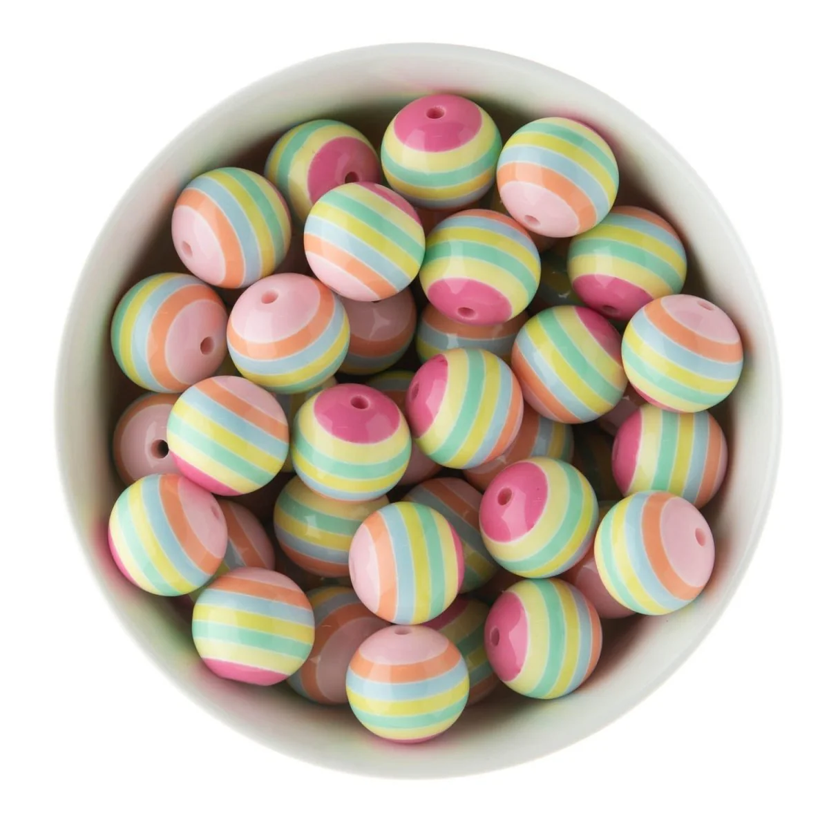 20mm Striped Acrylic Round Beads - Image 6