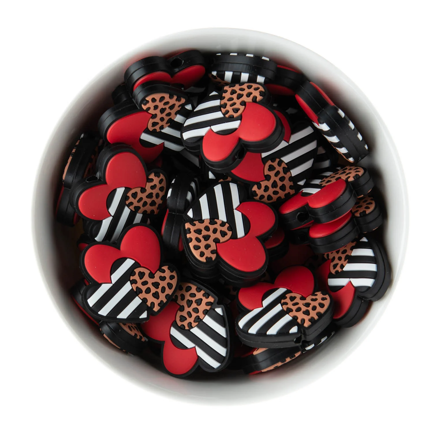 Triple Hearts Silicone Focal Beads - Image 2