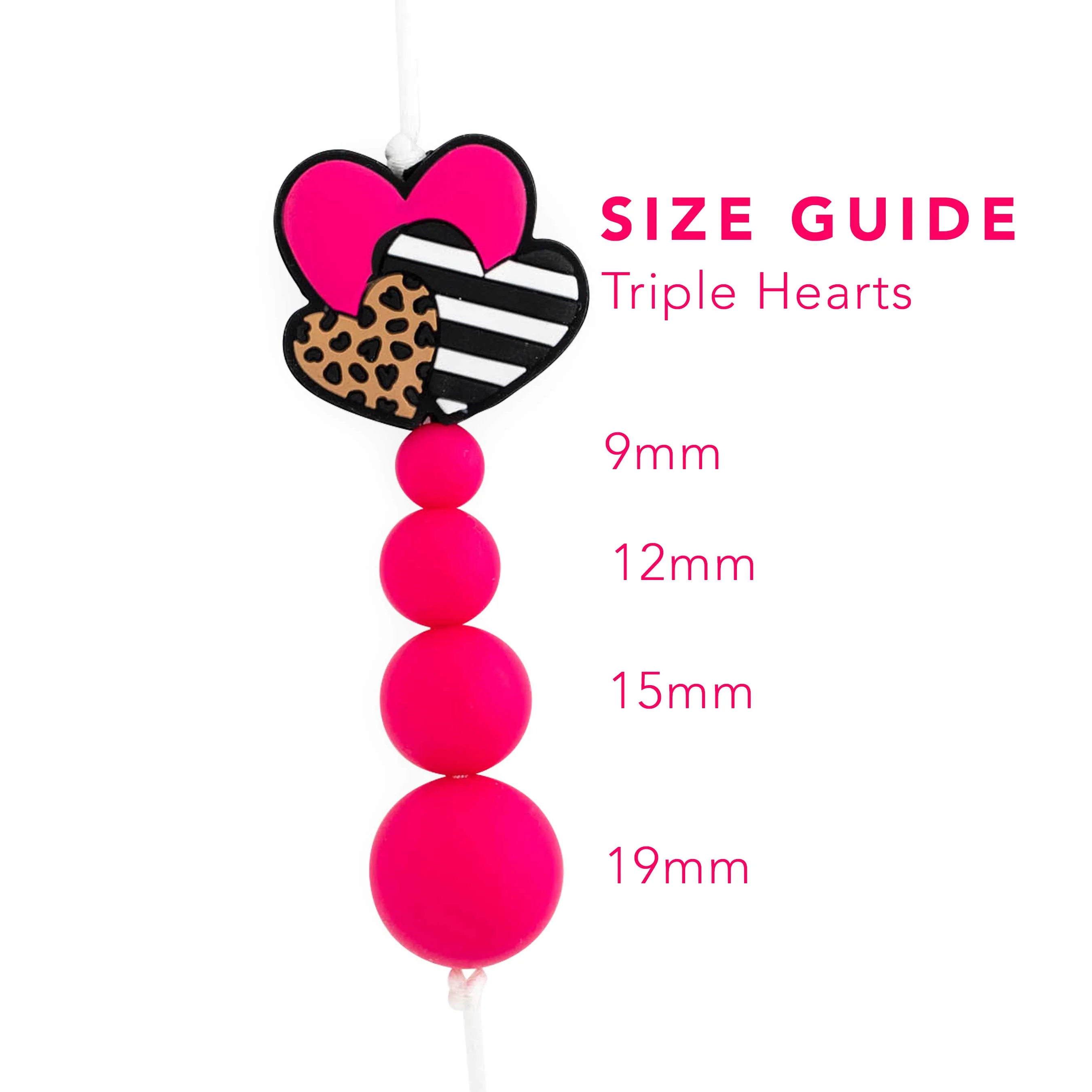 Triple Hearts Silicone Focal Beads - Image 4