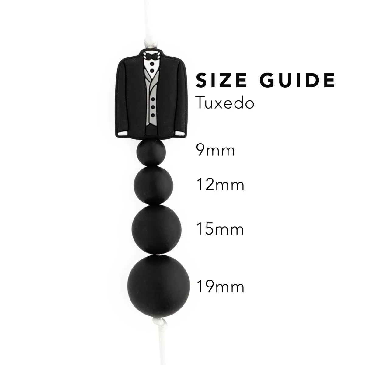 Tuxedo Silicone Focal Beads - Image 2