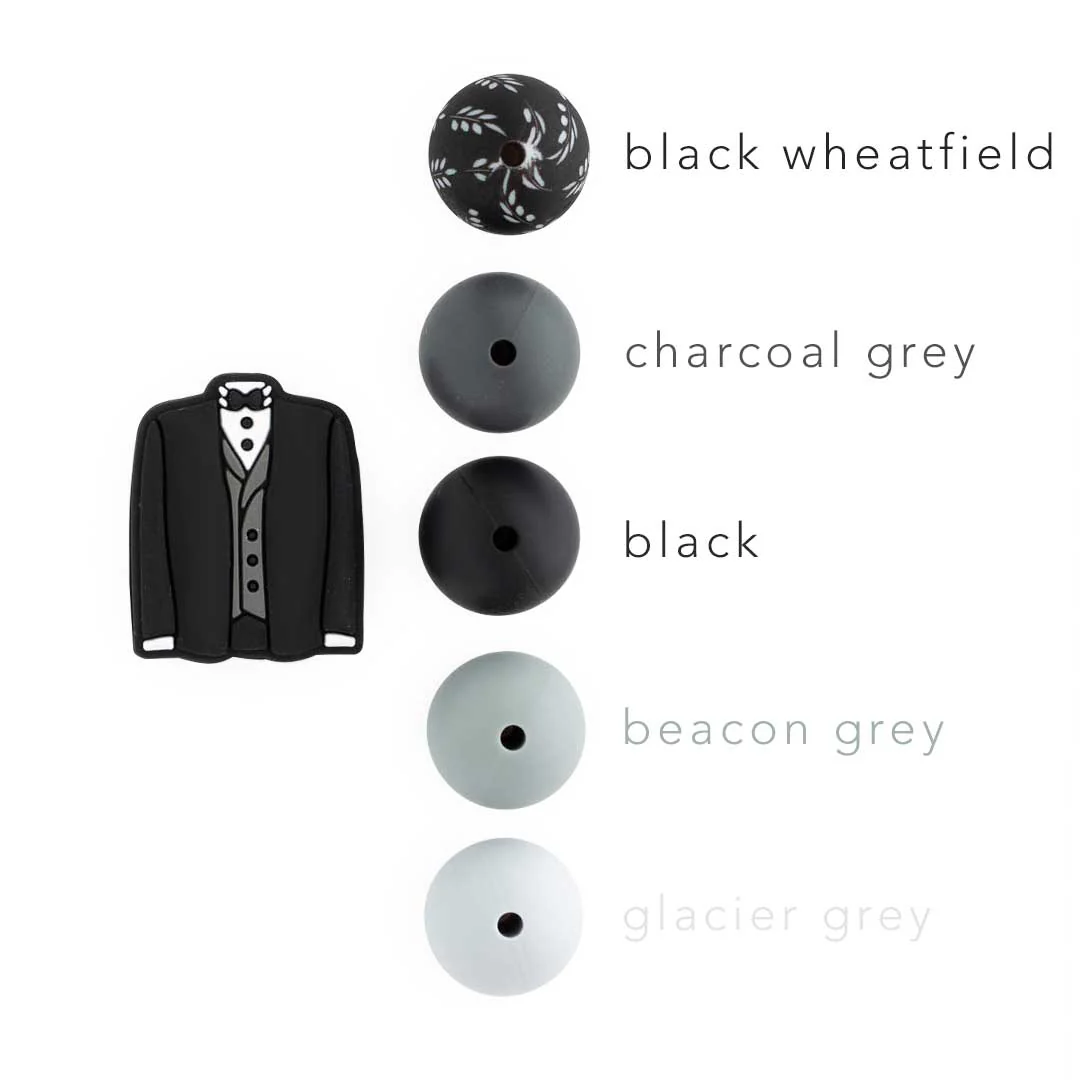 Tuxedo Silicone Focal Beads - Image 3