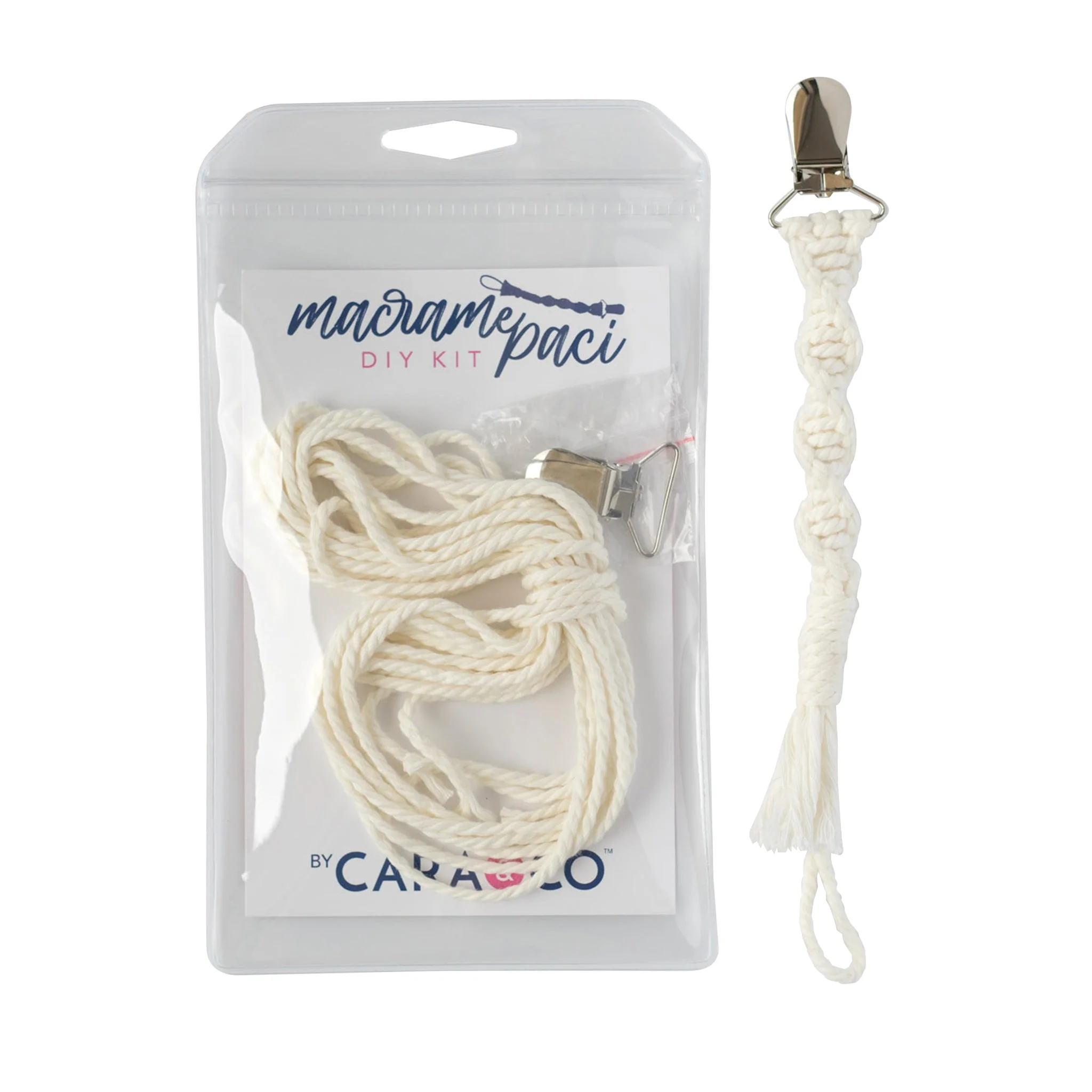 White Linen Pacifier Clips